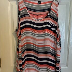Torrid Pink and Black Tank Top with Stripes
